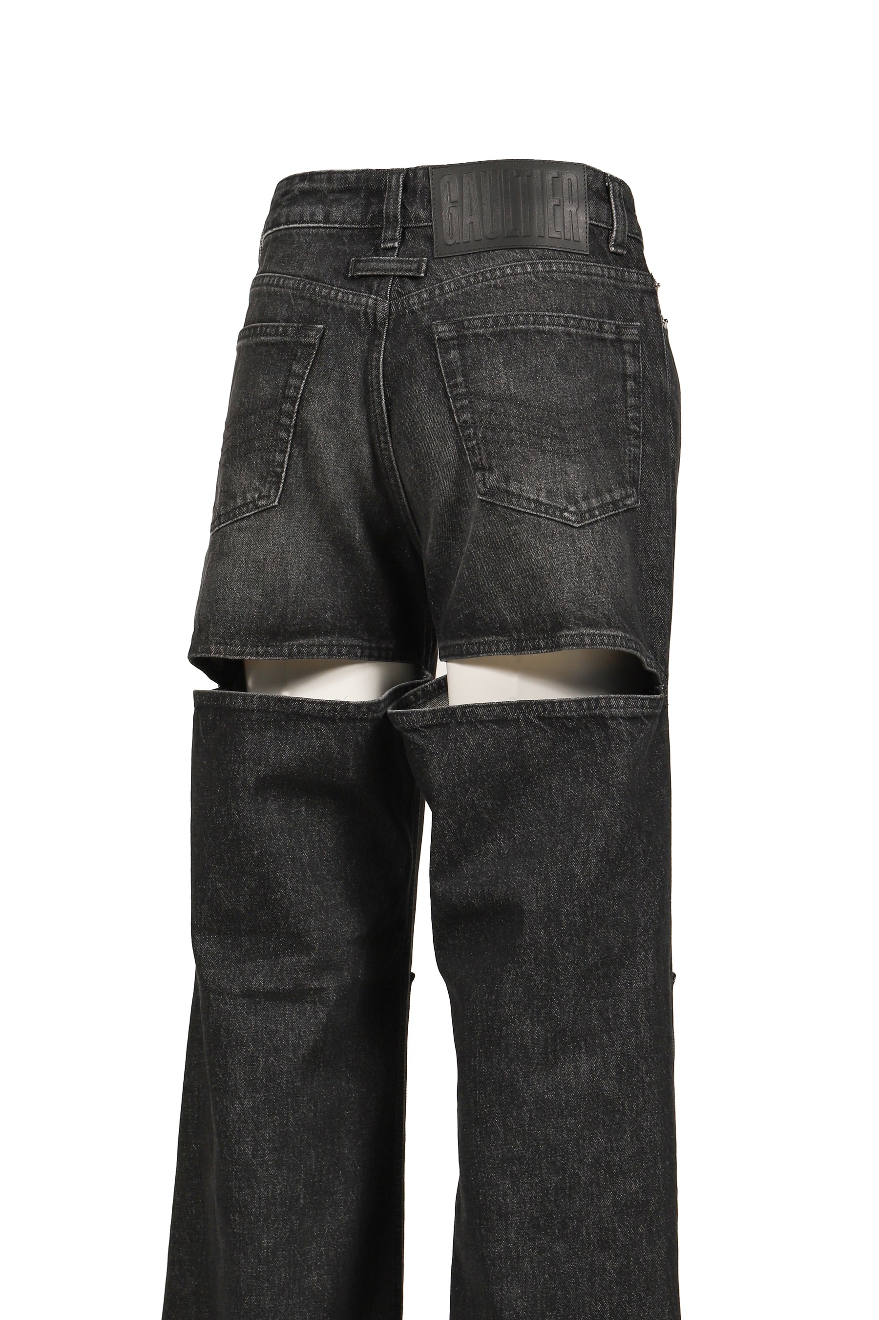 DENIM TROUSER WITH CUT OUT ON THE BACK AND WORKWEAR DETAILS