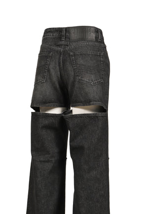 DENIM TROUSER WITH CUT OUT ON THE BACK AND WORKWEAR DETAILS