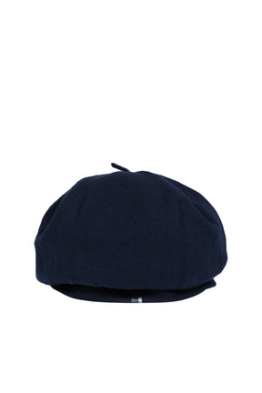 H/W KNIT BERET (TRICOLORE) / NVY
