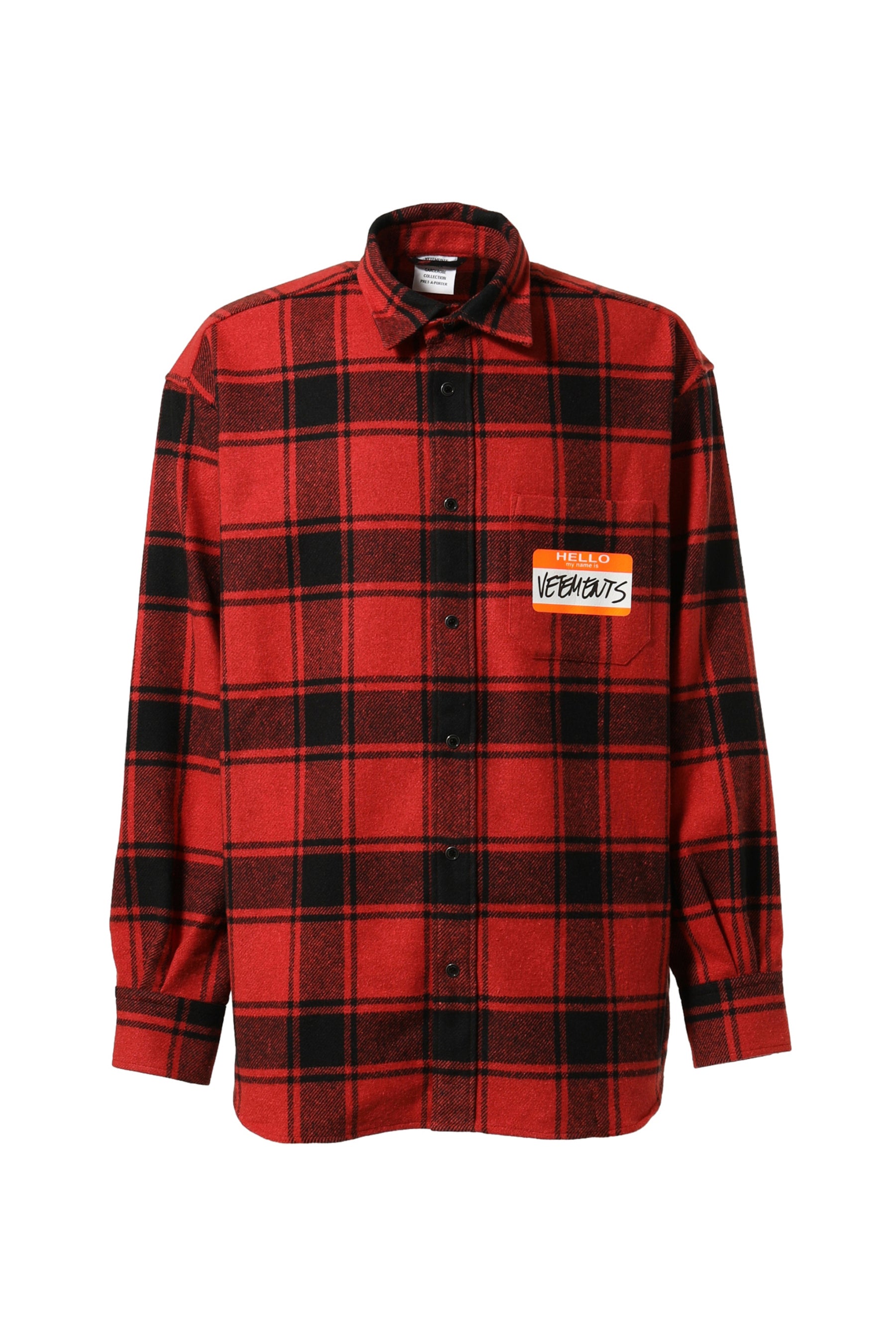 VETEMENTS ヴェトモン FW23 MY NAME IS VETEMENTS FLANNEL SHIRT / RED ...