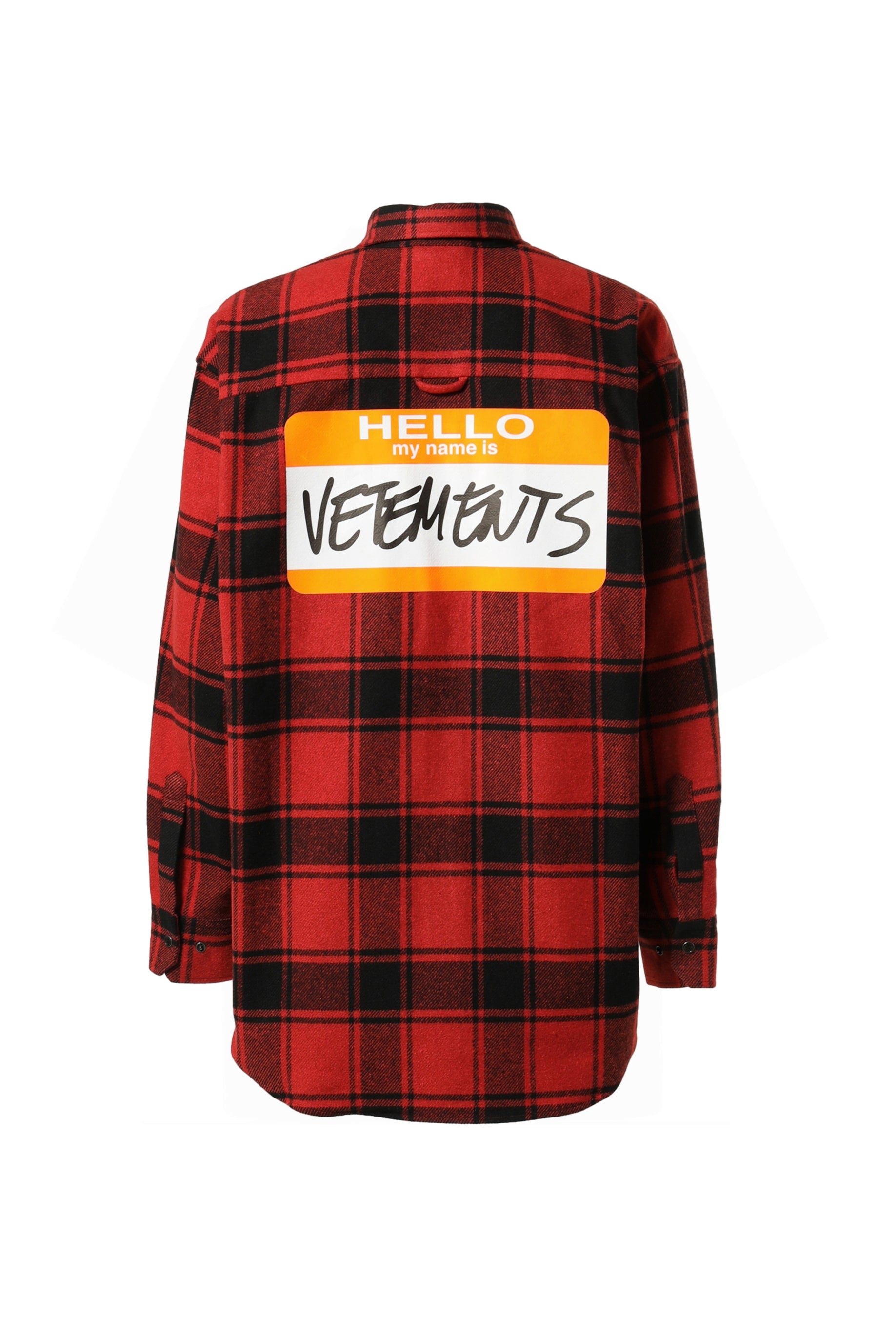 VETEMENTS ヴェトモン FW23 MY NAME IS VETEMENTS FLANNEL SHIRT / RED
