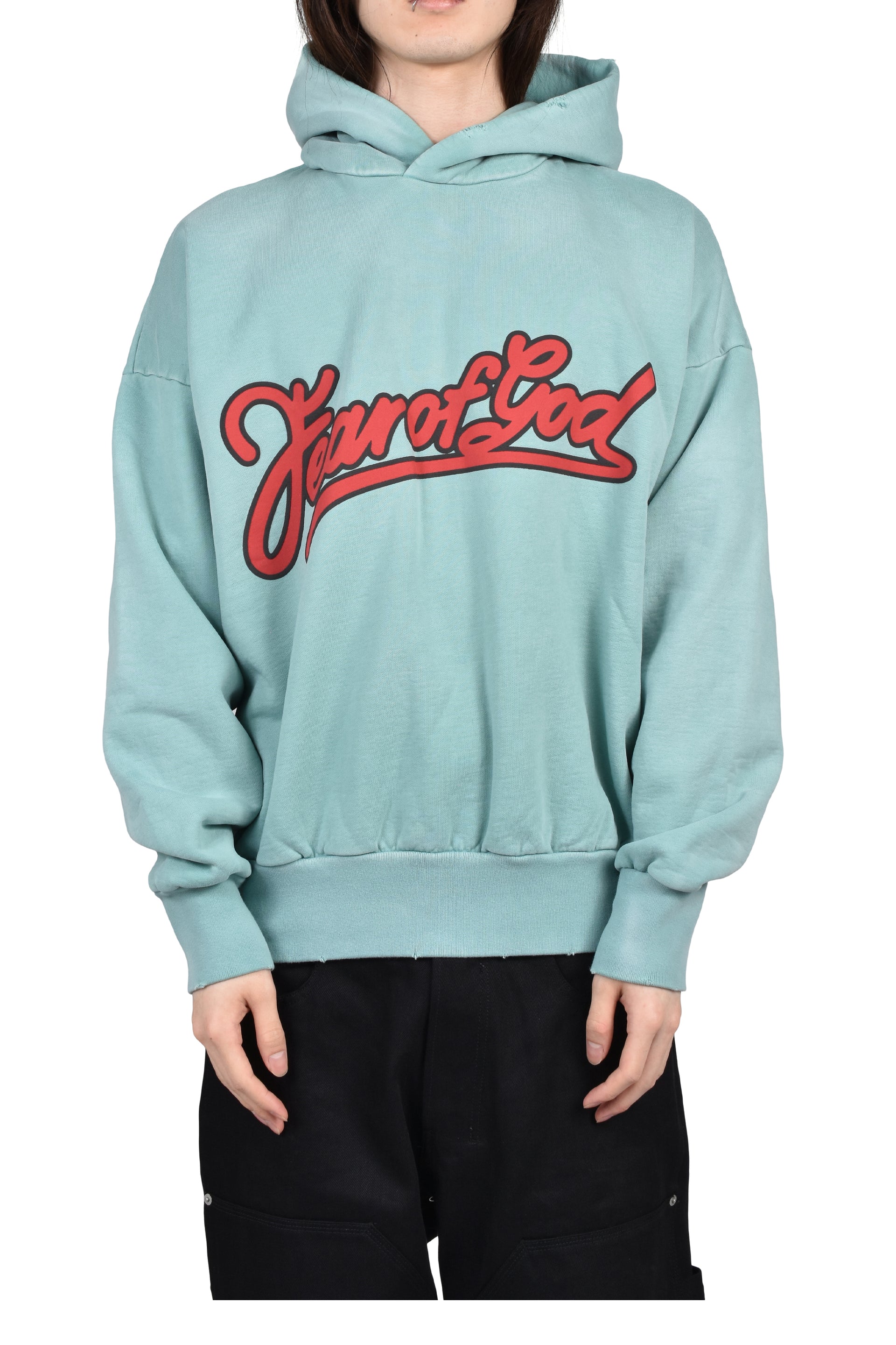 "FEAR OF GOD" CLASSIC FIT HOODIE / SKY