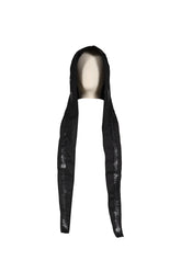 SEAM SEALED TAPED LINE HOODED SCARF / BLK
