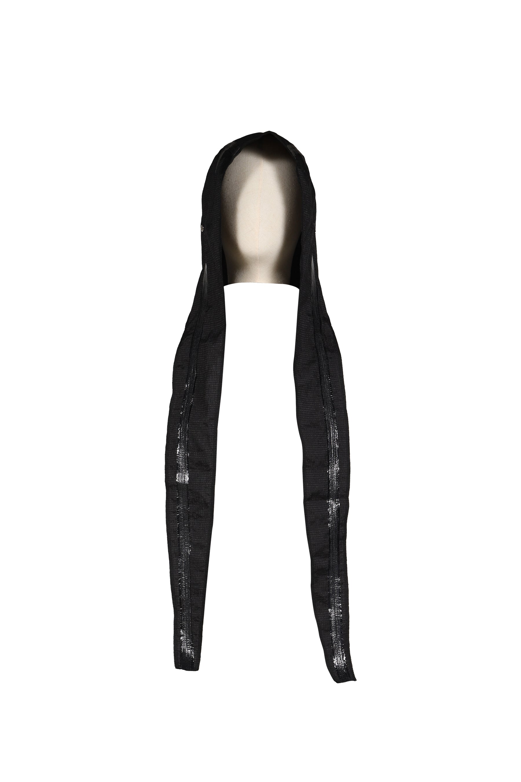 SEAM SEALED TAPED LINE HOODED SCARF / BLK