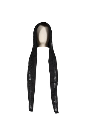 SEAM SEALED TAPED LINE HOODED SCARF / BLK