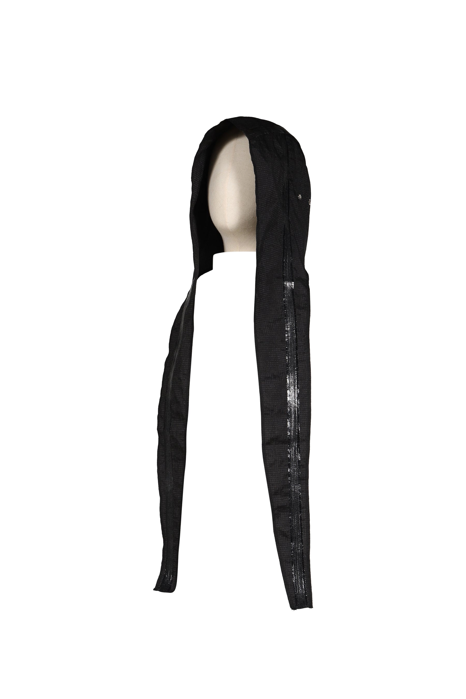 SEAM SEALED TAPED LINE HOODED SCARF / BLK