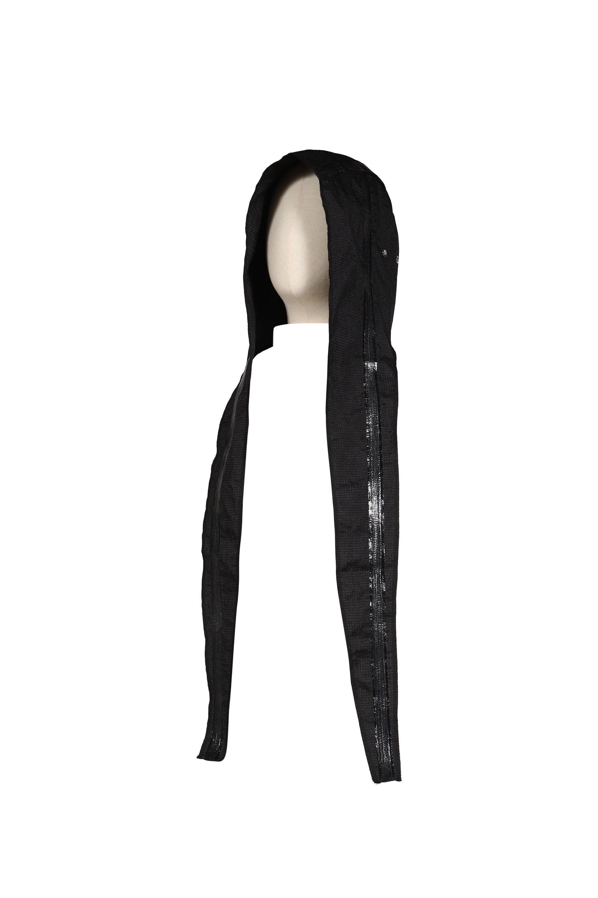 SEAM SEALED TAPED LINE HOODED SCARF / BLK