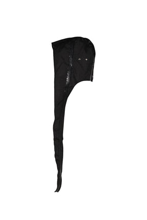 SEAM SEALED TAPED LINE HOODED SCARF / BLK