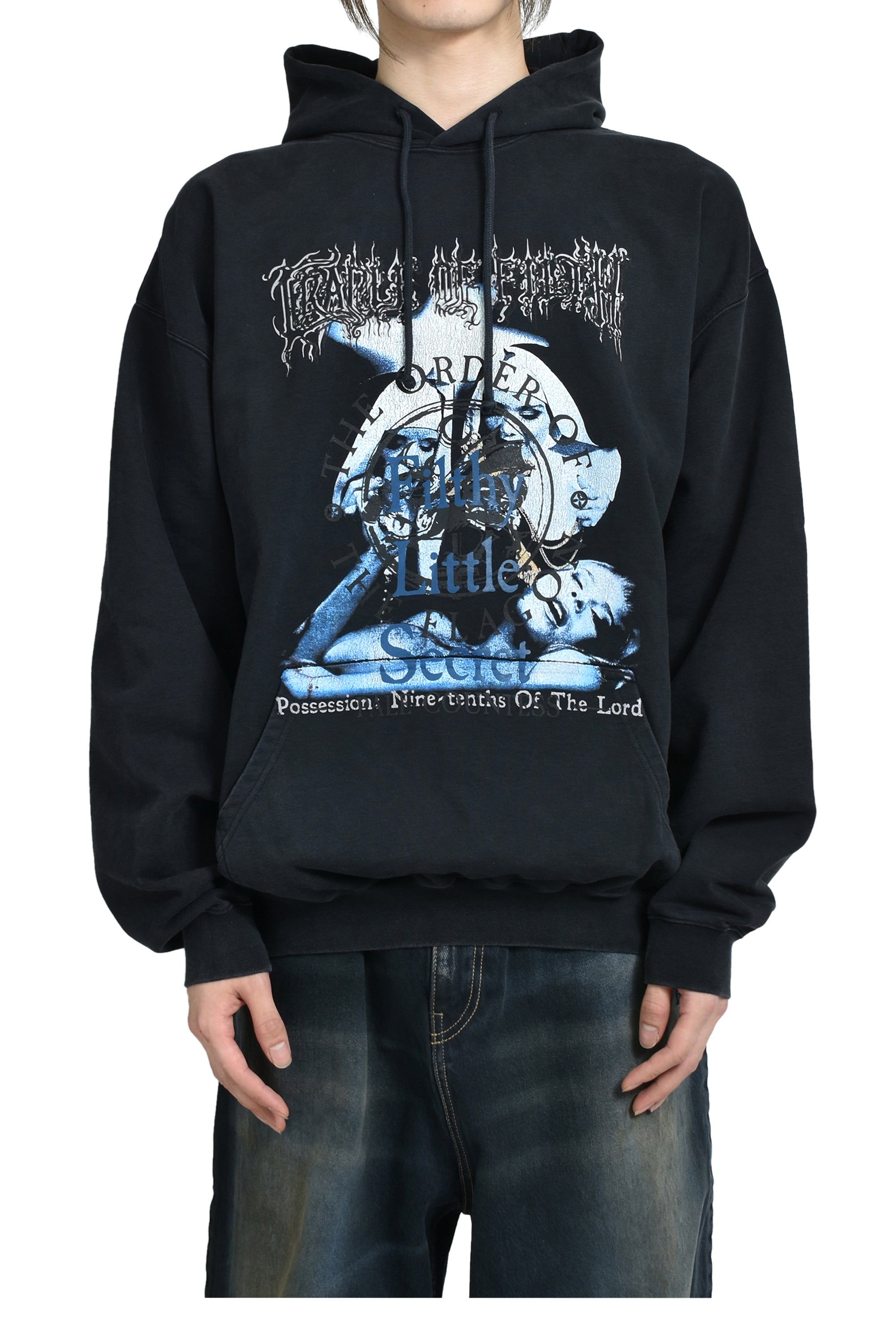 COF FILTHY SECRET OVERSIZED HOODIE / WASHED BLK 