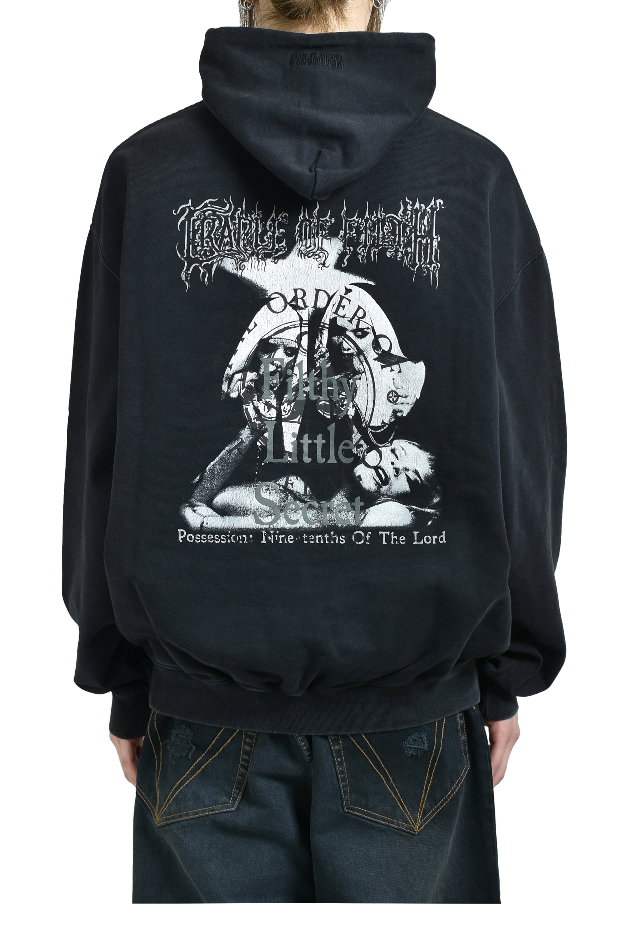 COF FILTHY SECRET OVERSIZED HOODIE / WASHED BLK 