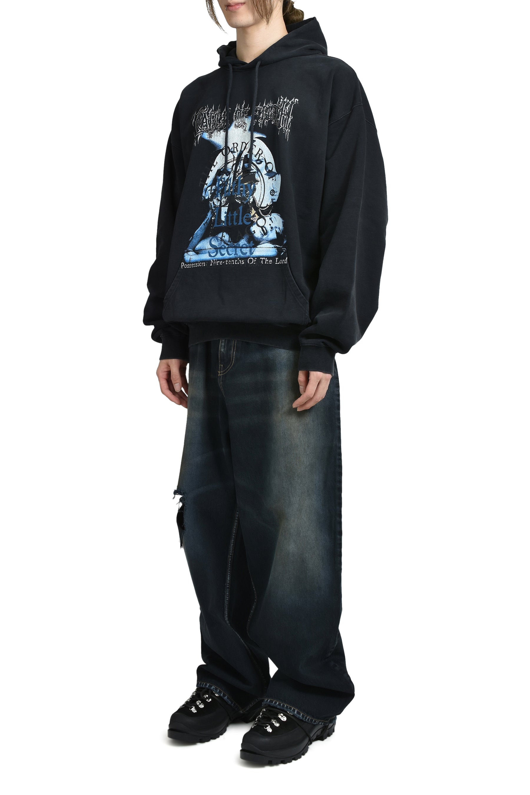 DISTRESSED BAGGY JEANS / BLKOUT