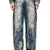 HARD-WASHED DAMAGED DENIM PANTS / BLU 