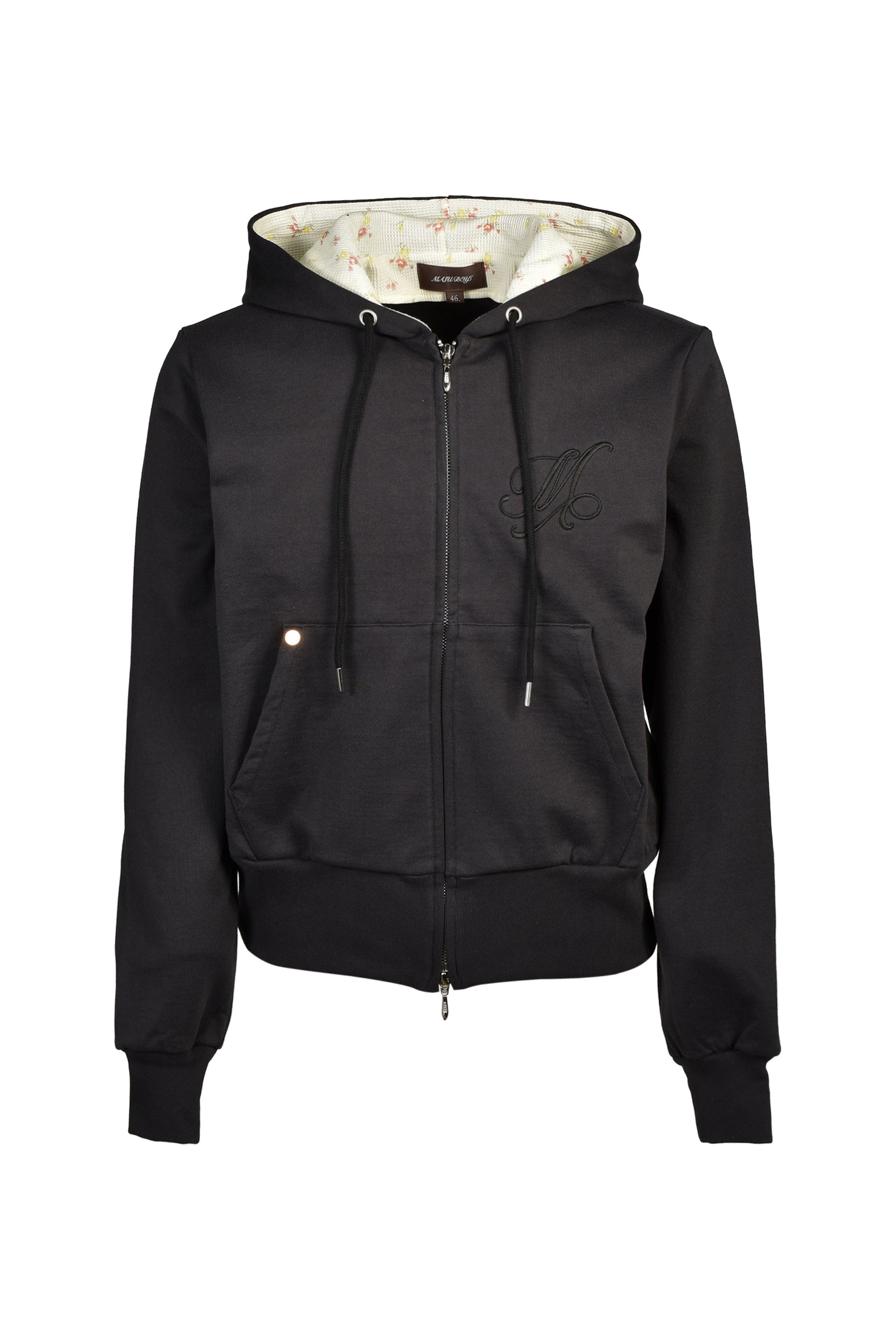 MB FLOWER ZIP-UP HOODIE / BLK