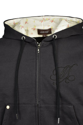 MB FLOWER ZIP-UP HOODIE / BLK