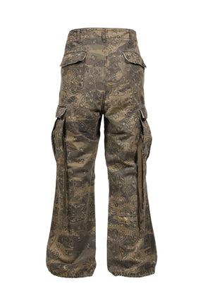 PAISLEY CAMO CARGO PANTS / KHA