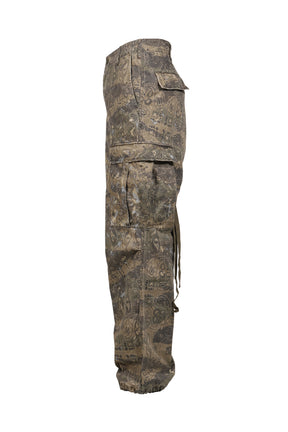 PAISLEY CAMO CARGO PANTS / KHA