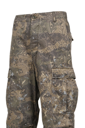PAISLEY CAMO CARGO PANTS / KHA