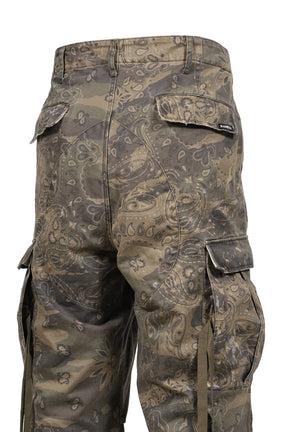 PAISLEY CAMO CARGO PANTS / KHA