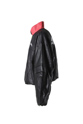 PLEATHER JACKET / BLK