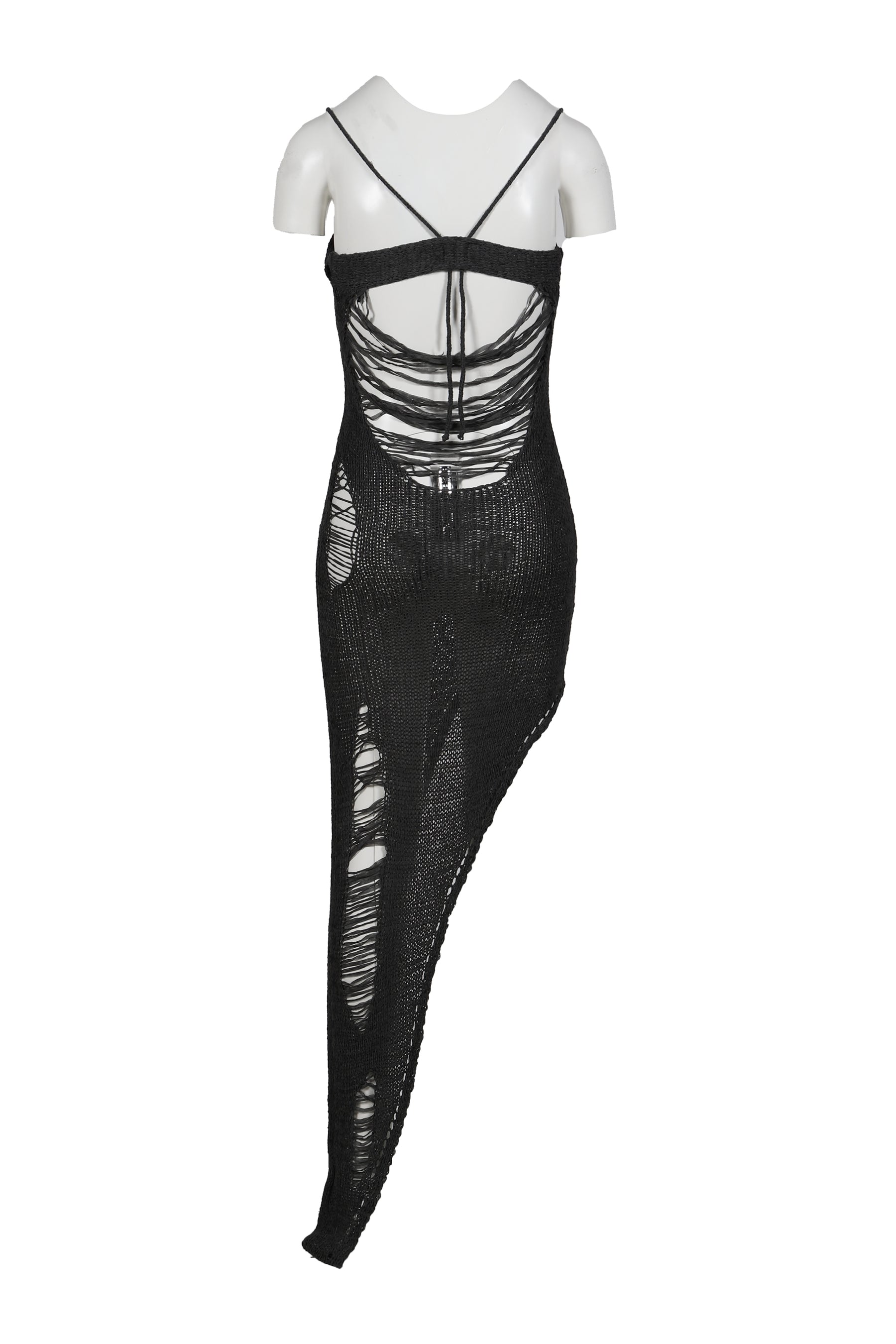 LADDERED KNIT BANDEAU DRESS / TEAL