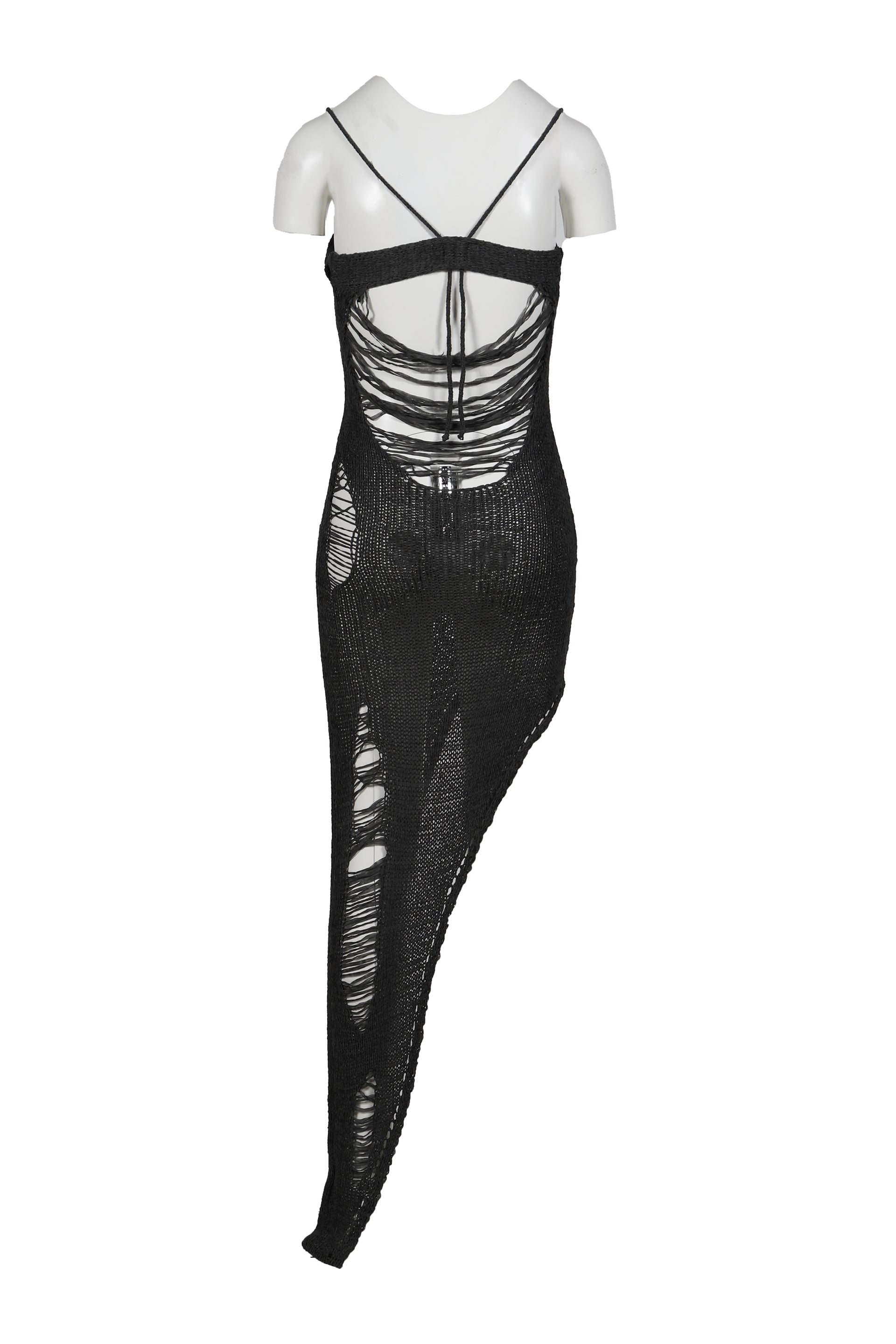 LADDERED KNIT BANDEAU DRESS / TEAL