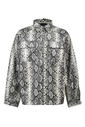 NEW RICH FAUX LEATHER SHIRT / GRY PYTHON