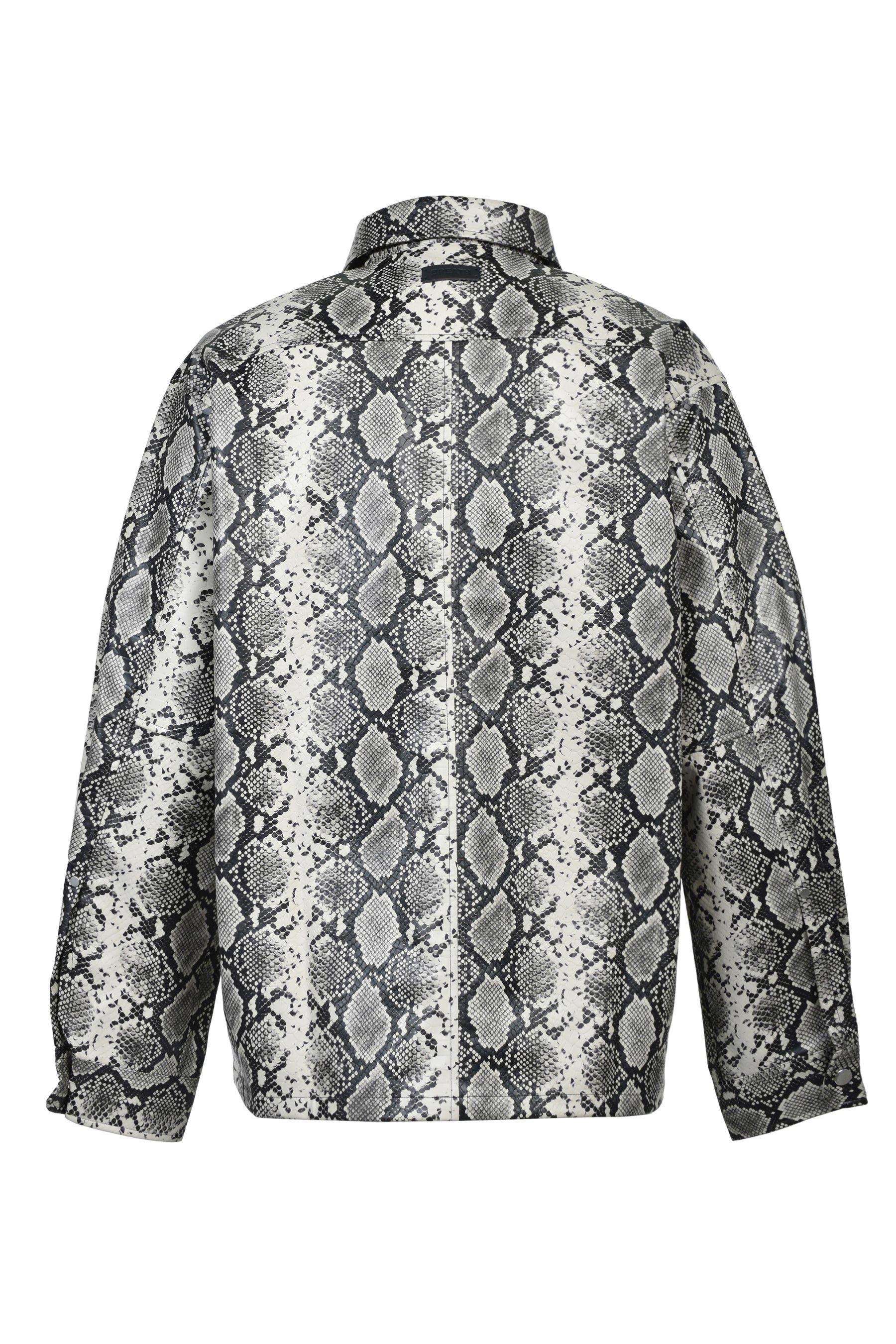 NEW RICH FAUX LEATHER SHIRT / GRY PYTHON