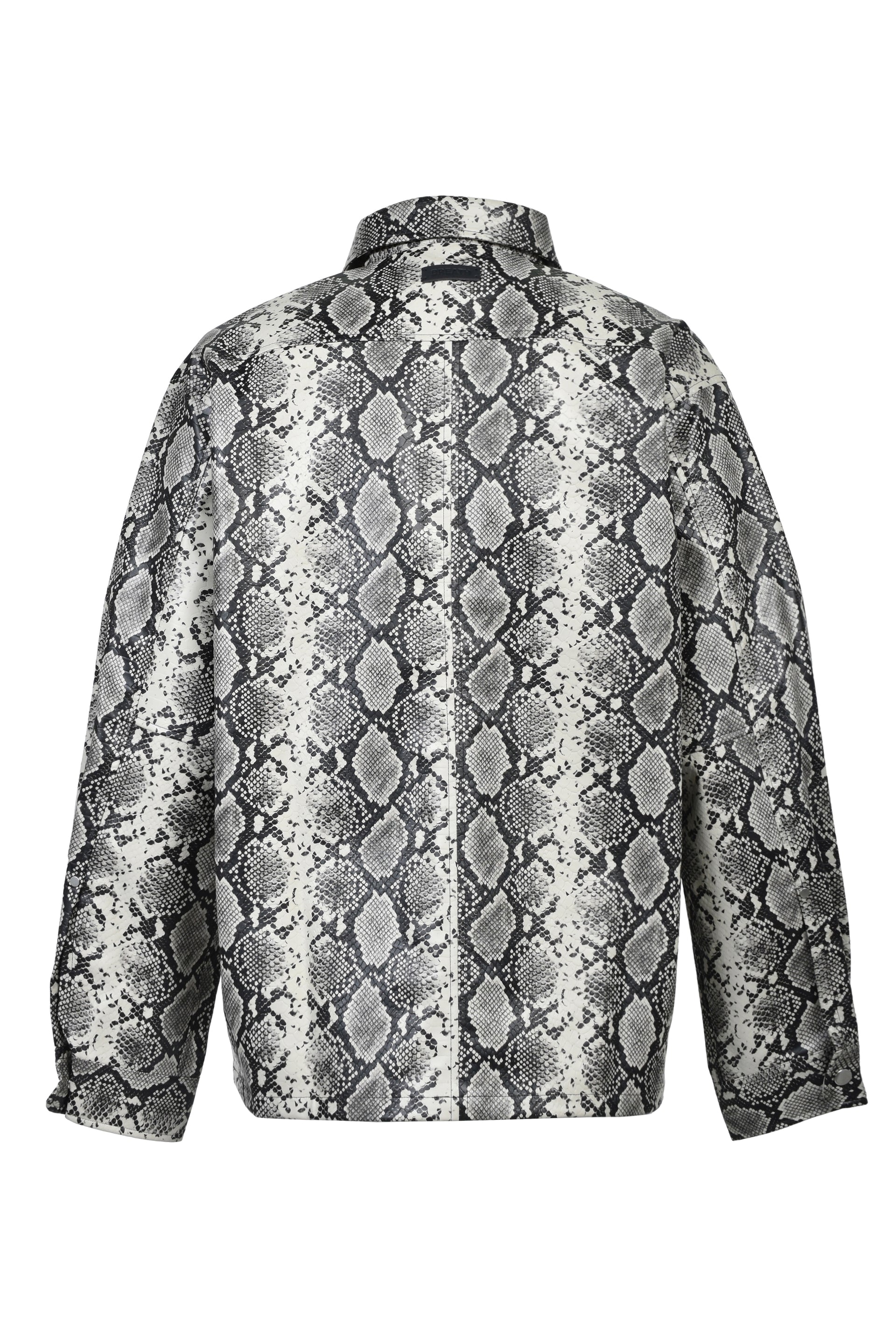 NEW RICH FAUX LEATHER SHIRT / GRY PYTHON