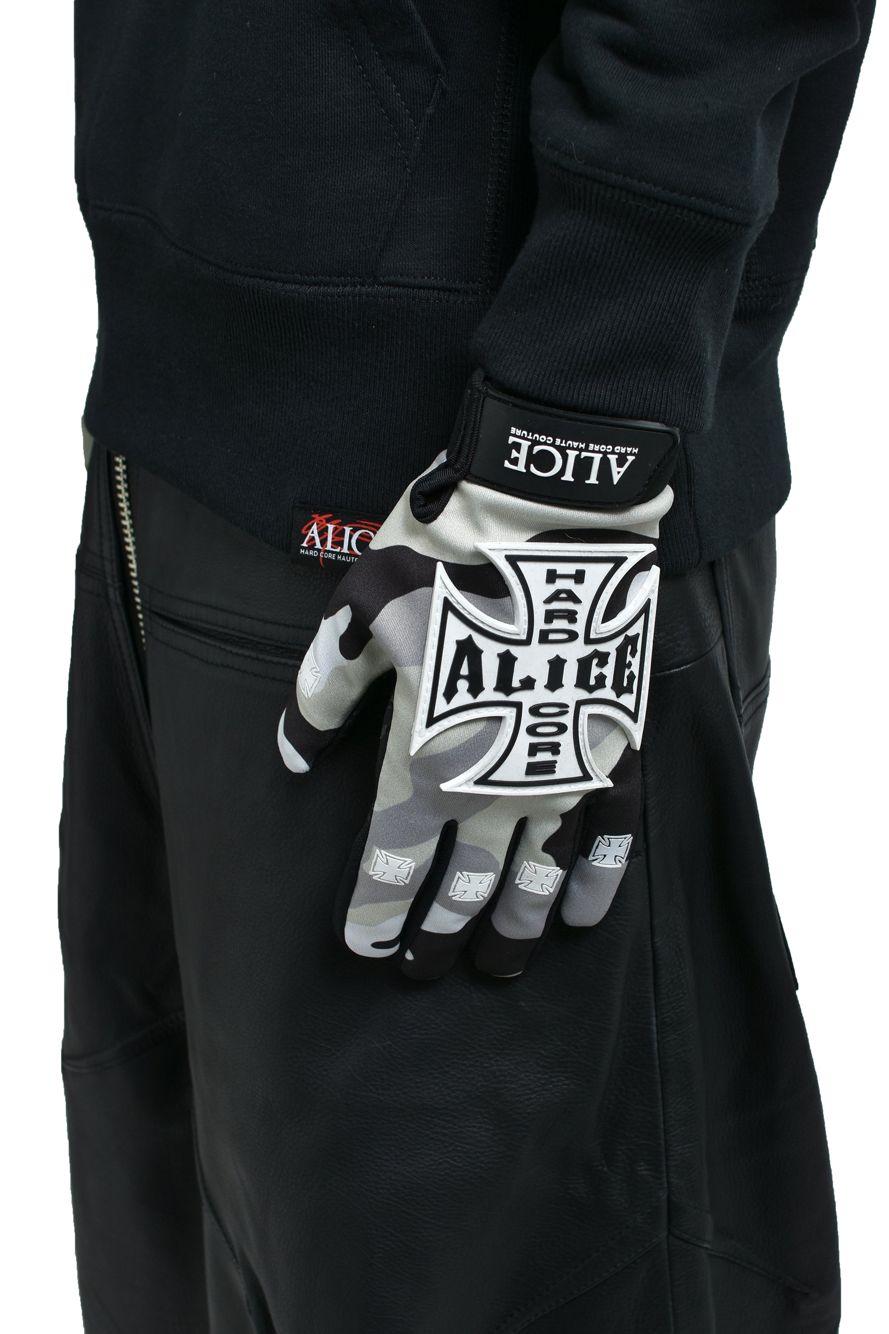 ALICE HOLLYWOOD SS25 MOTO COUTURE CAMO GLOVES / CAMO - NUBIAN