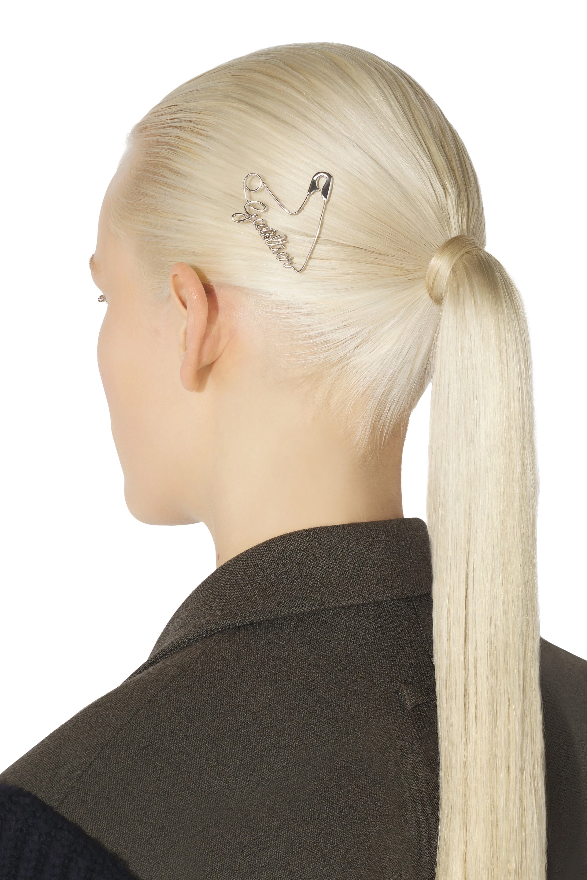 GAULTIER HEART SAFETY PIN HAIR CLIP