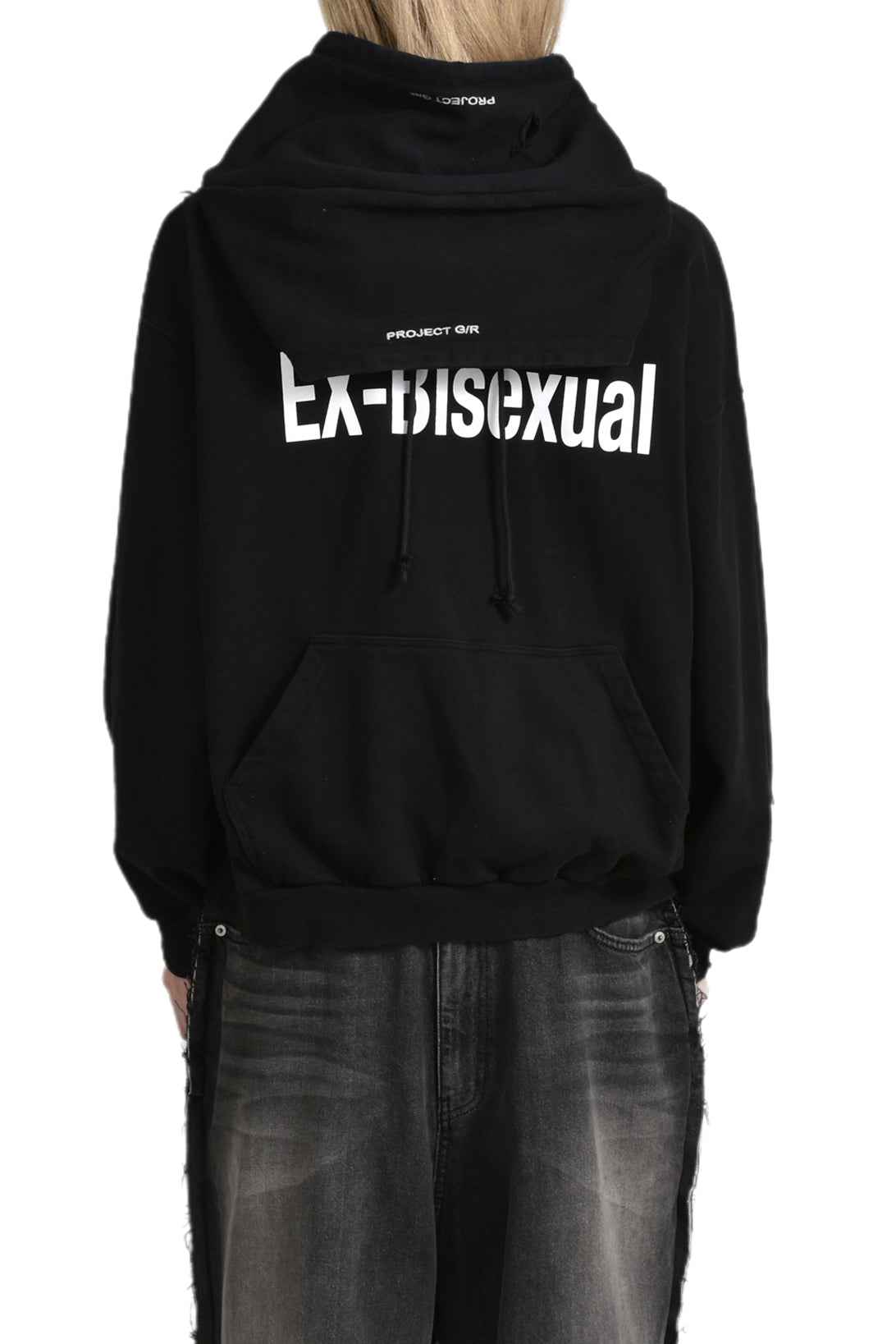 TWO FACED WASHED HOODIE / WASHED BLK