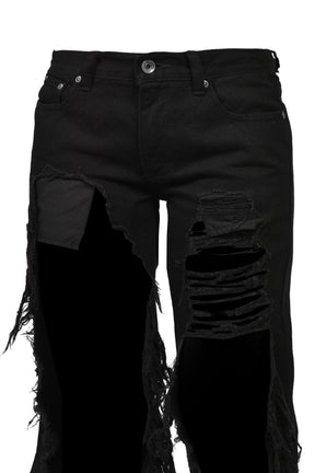 OPEN DESTROYED SEMI-BOOTCUT / BLK