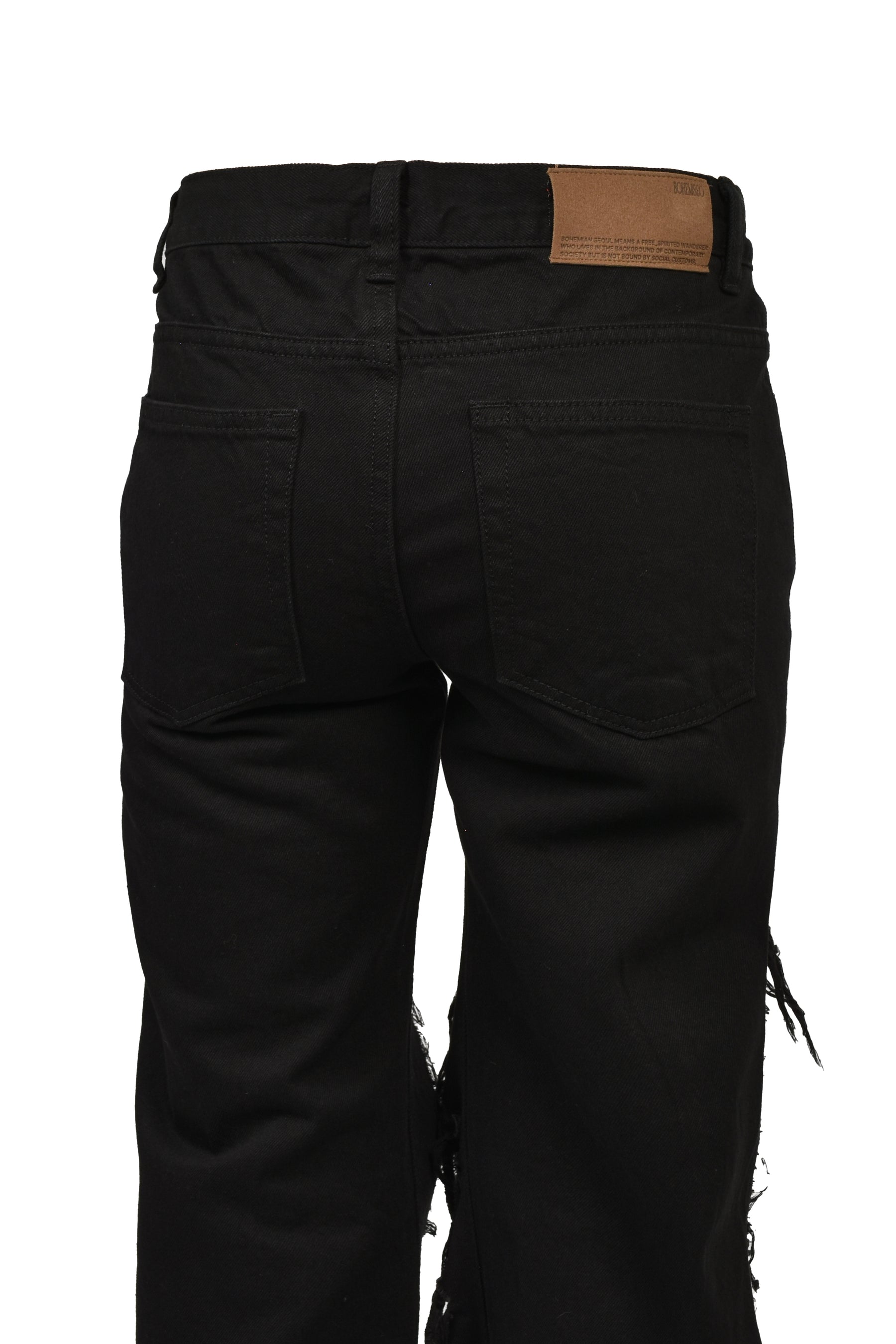OPEN DESTROYED SEMI-BOOTCUT / BLK
