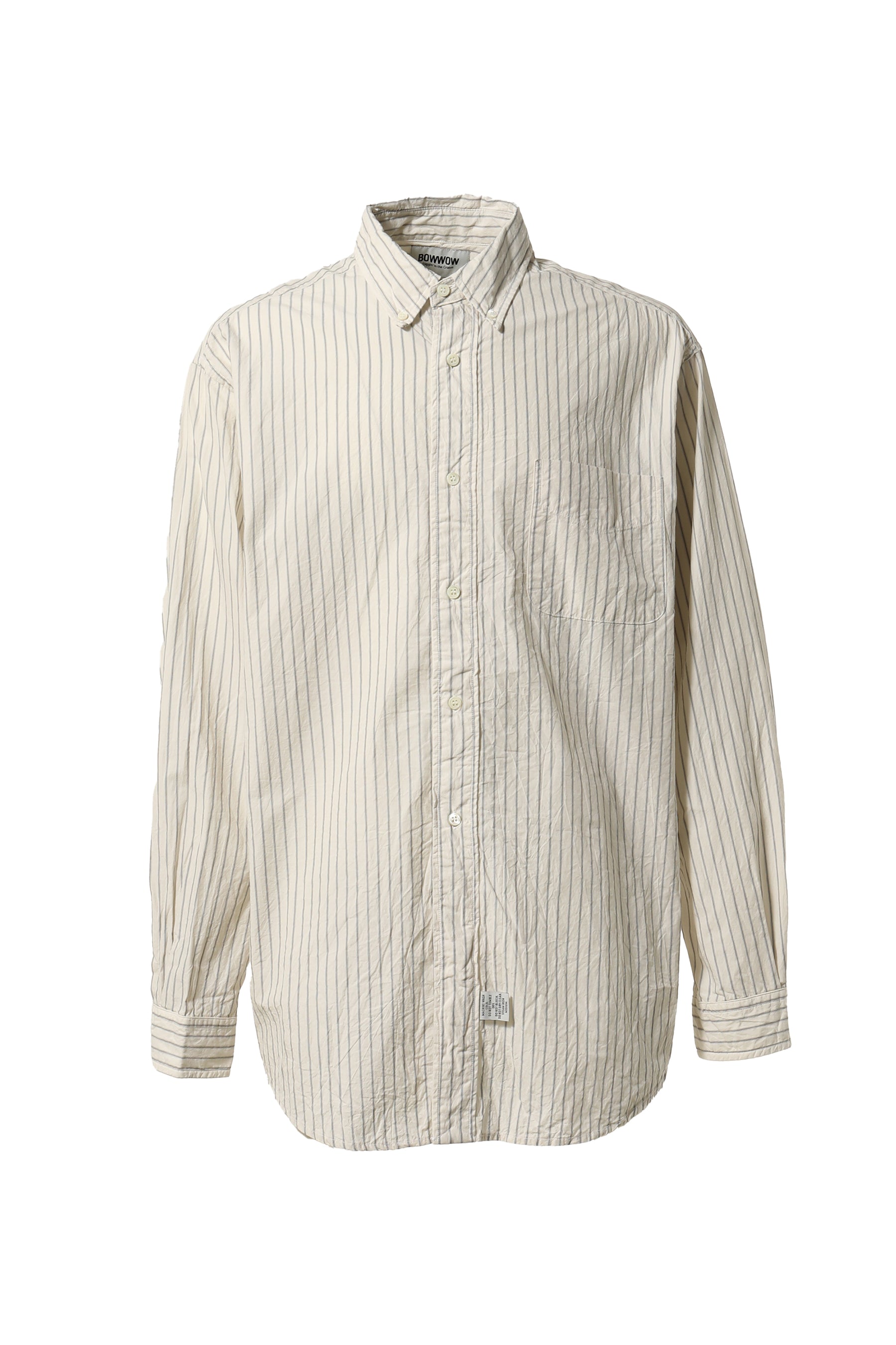 BOW WOW FW23 HIGH COUNT STRIPE B.D. SHIRTS / O.WHT STRIPES - NUBIAN