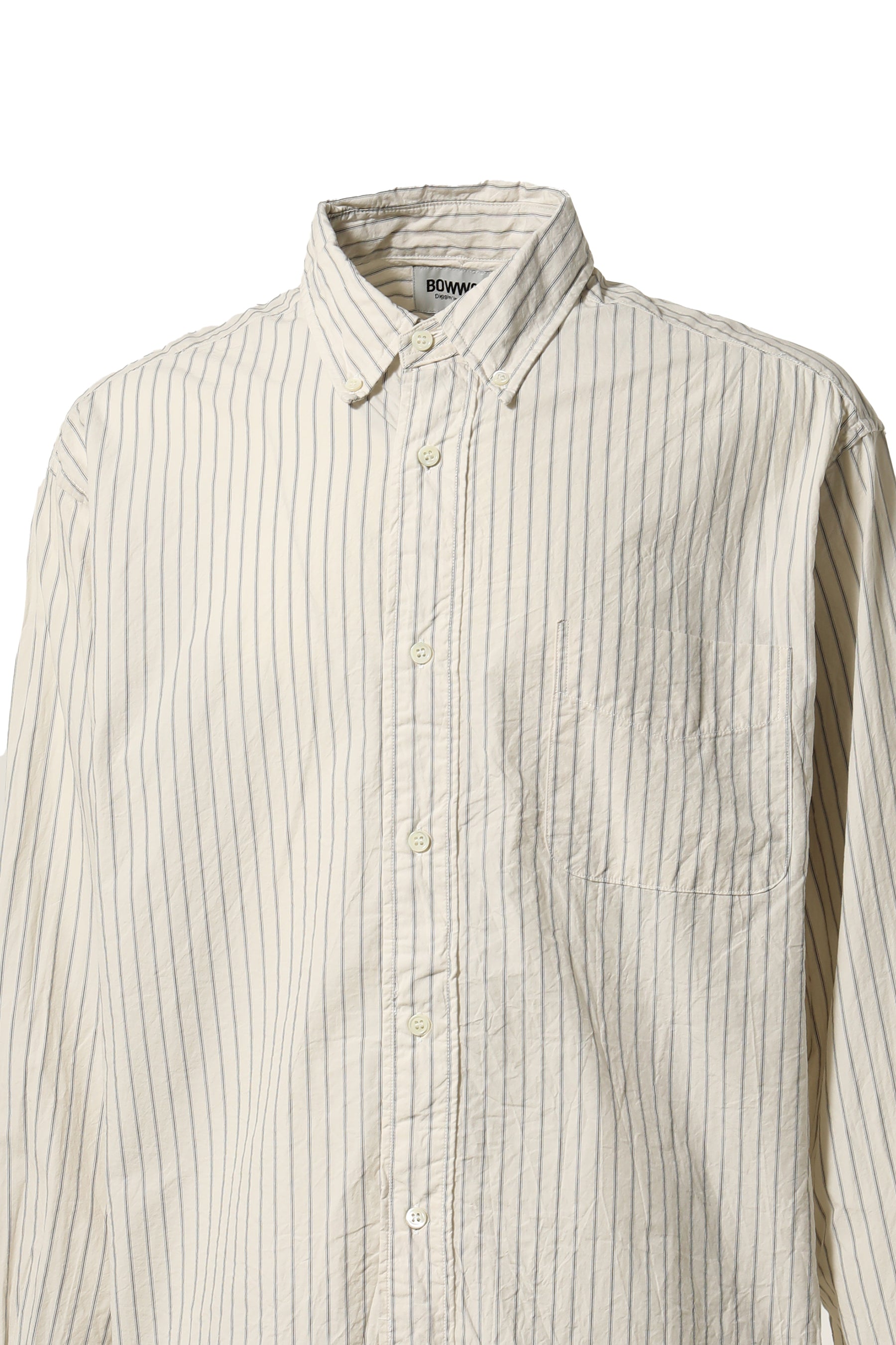 BOW WOW FW23 HIGH COUNT STRIPE B.D. SHIRTS / O.WHT STRIPES - NUBIAN