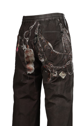 EMBROIDERED CHAIN TRACK PANTS / CHA