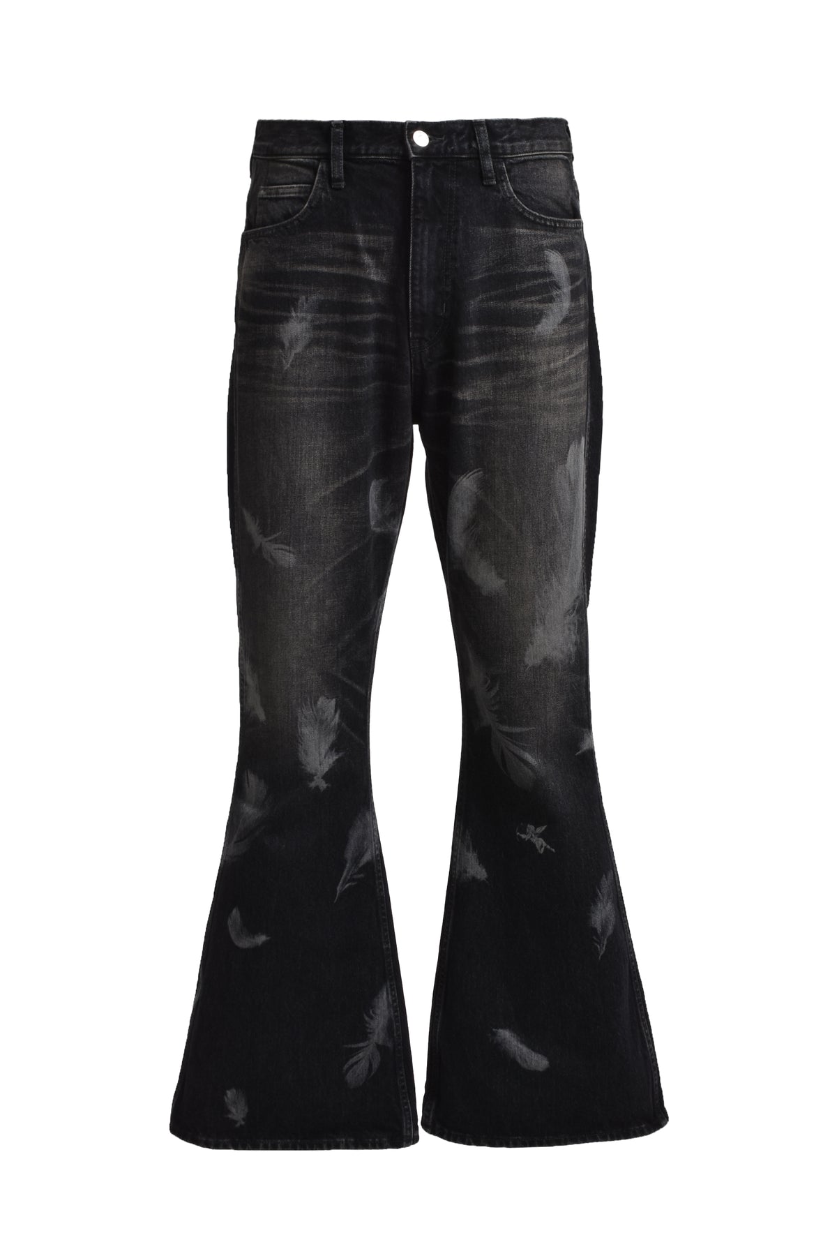 "MASU BOYS" FEATHER BELL-BOTTOM JEANS / BLK