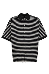 H/W BEATNIK BORDER OPEN POLO SHIRT / BLK