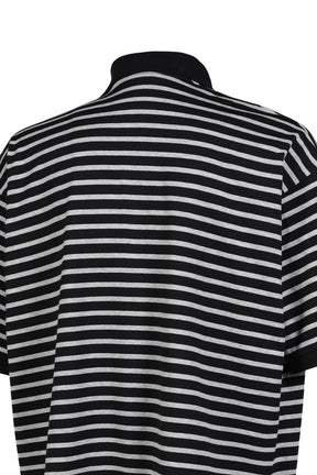 H/W BEATNIK BORDER OPEN POLO SHIRT / BLK