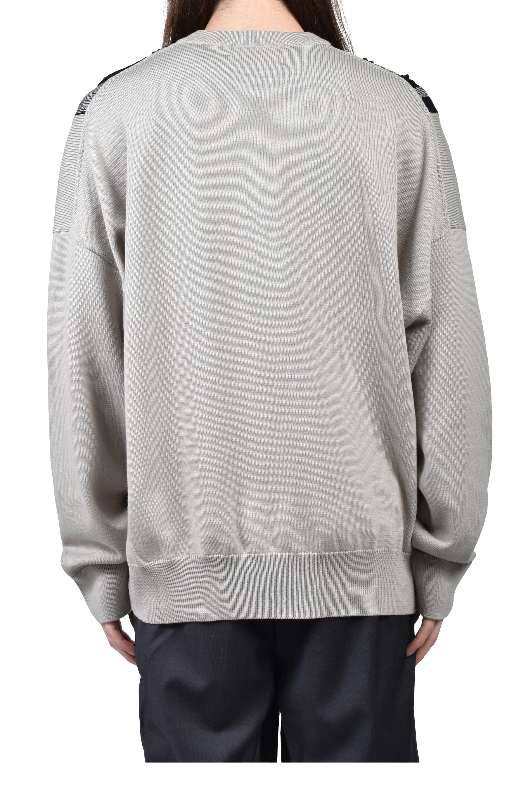 MULTI STRIPE ZIP UP CREW / BEI BLK 