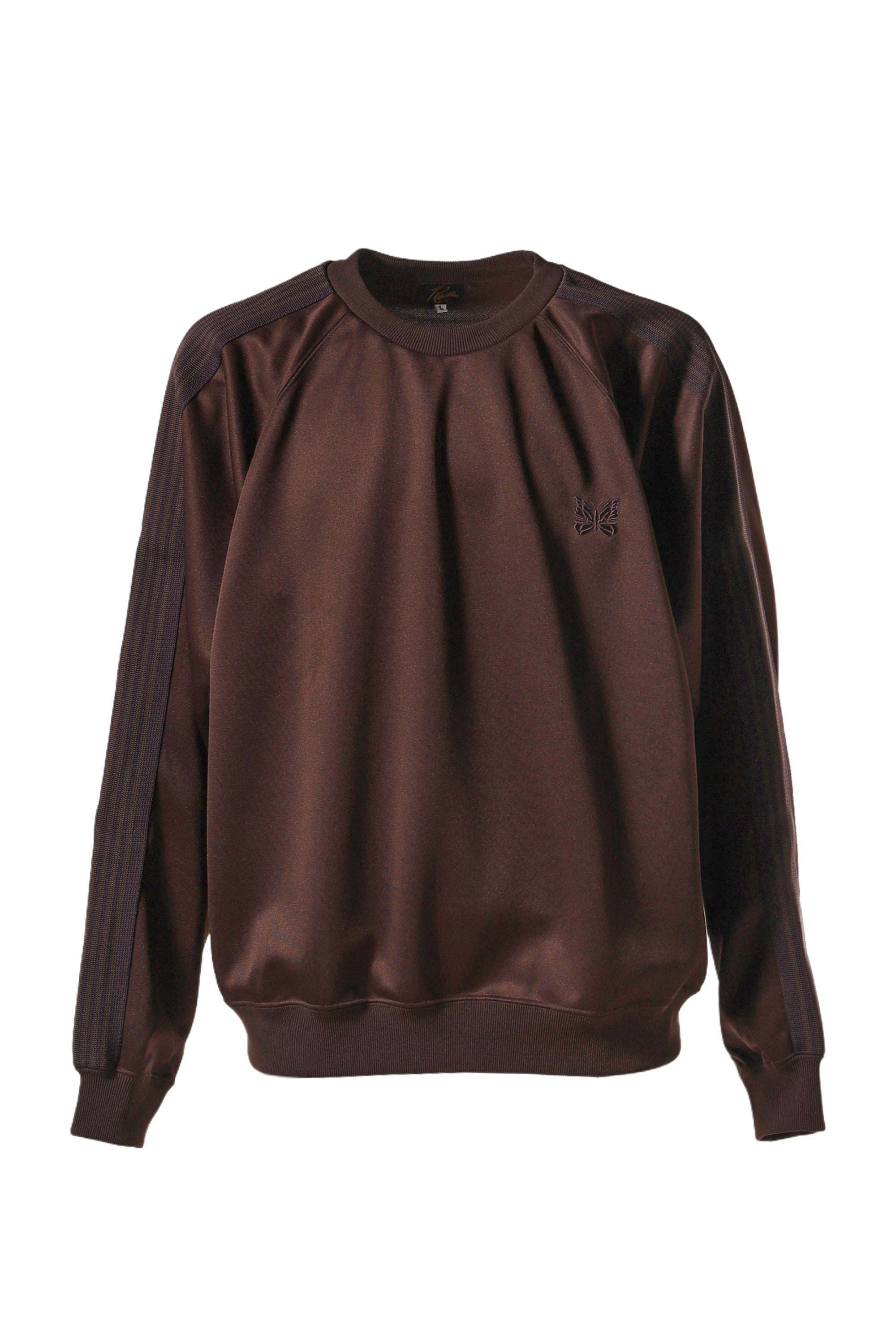 Needles ニードルス FW24 TRACK CREW NECK SHIRT - POLY SMOOTH / DK.BRW - NUBIAN