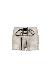 DISTRESSED PRINT DRAWSTRING ATHLETIC SHORTS (EXCLUSIVE) / KHA