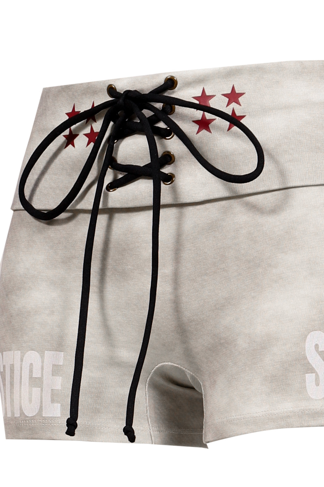 DISTRESSED PRINT DRAWSTRING ATHLETIC SHORTS (EXCLUSIVE) / KHA