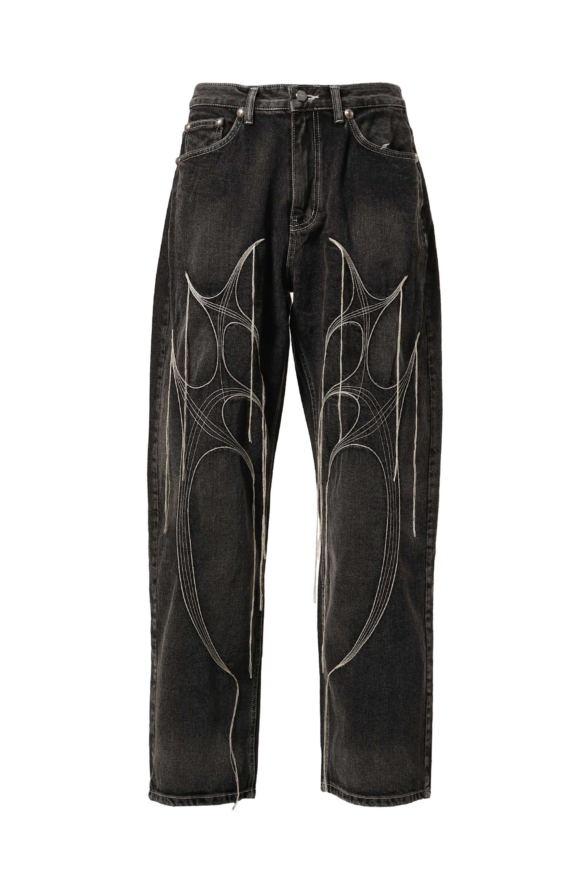 Thug Club サグクラブSS24 TRIBAL TREE DENIM PANTS / BLK