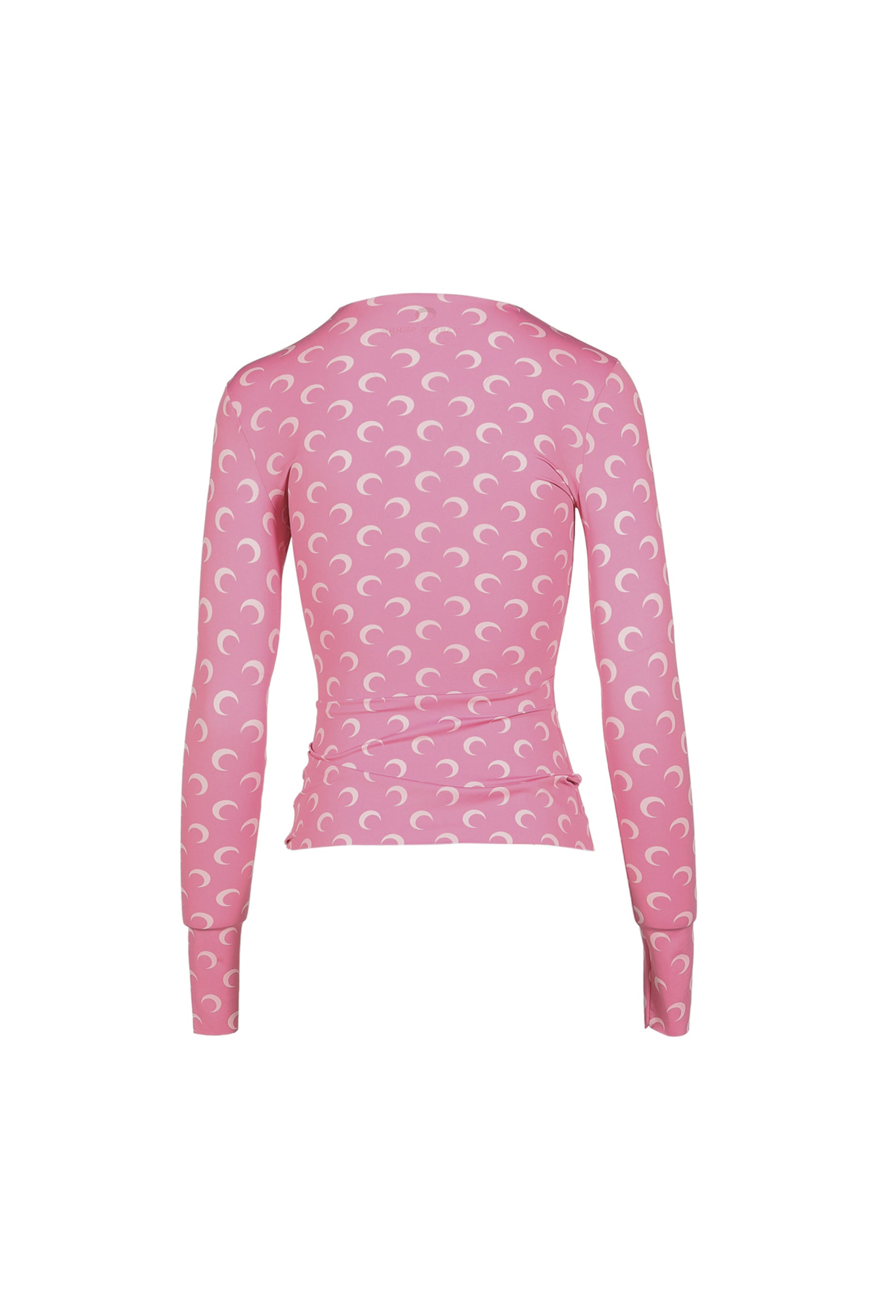 MOON PRINTED JERSEY LS CREWNECK TOP / PINK