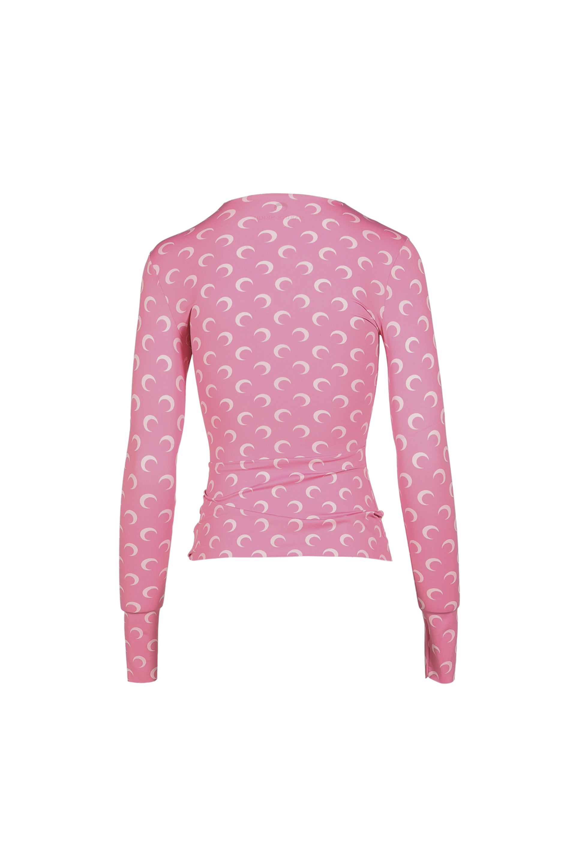 MOON PRINTED JERSEY LS CREWNECK TOP / PINK