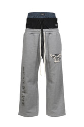 RETRO 3 LAYERED SWEATPANTS / MELANGE GRY