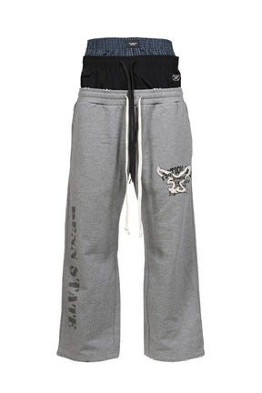 RETRO 3 LAYERED SWEATPANTS / MELANGE GRY