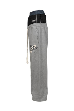 RETRO 3 LAYERED SWEATPANTS / MELANGE GRY