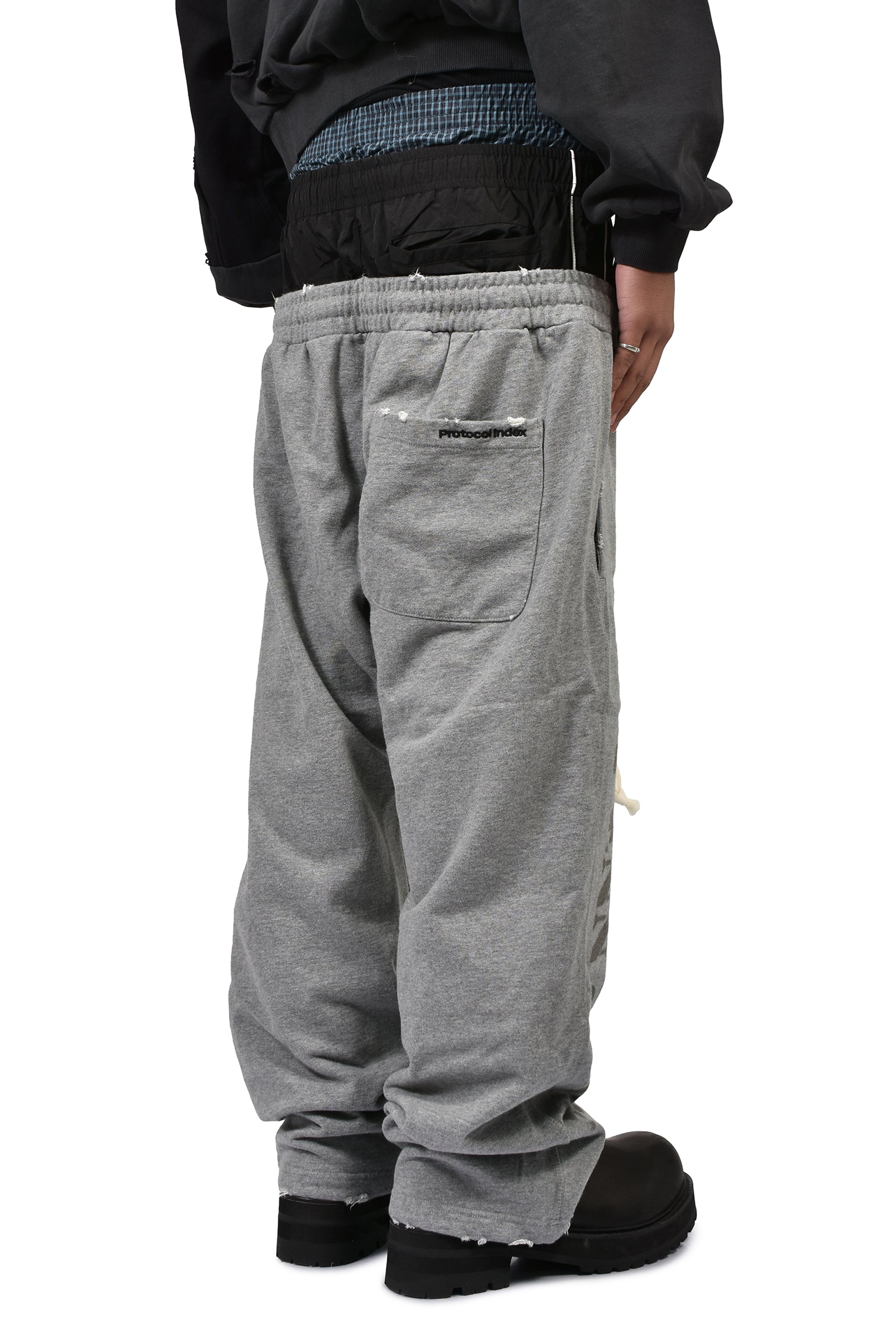 RETRO 3 LAYERED SWEATPANTS / MELANGE GRY
